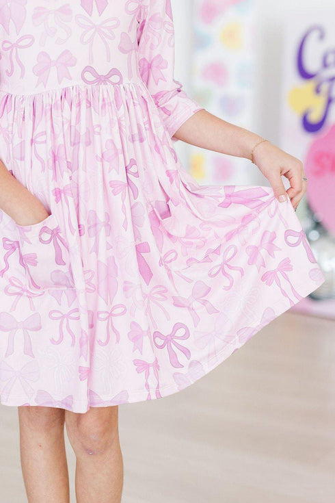 twinkle-ties-3-4-sleeve-pocket-twirl-dress Mila &  Rose - Sophia's Style--4T--5